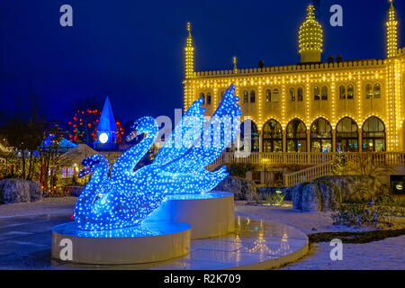 Dans Tivoli Copenhague Noël Banque D'Images