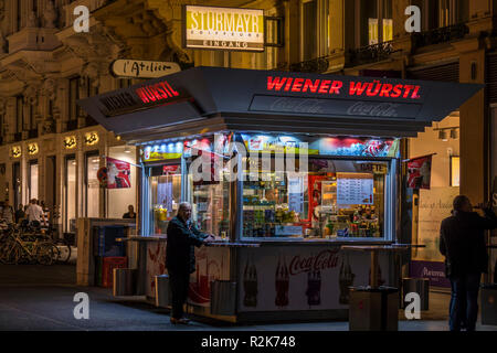 Stand Wurst, Vienne, Autriche Banque D'Images