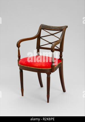 Fauteuil. Culture : L'Américain. Dimensions : 33 1/8 x 20 3/8 x 16 3/4 in. (84,1 x 51,8 x 42,5 cm). Duncan Phyfe bouilloire : Peut-être (1770-1854). Date : 1805-15. Musée : Metropolitan Museum of Art, New York, USA. Banque D'Images