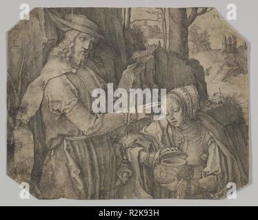 Le Christ apparaissant à Saint Marie Madeleine comme un jardinier. Artiste : Lucas van Leyden (Leiden, Russisch ca. Leyde 1494-1533). Fiche technique : Dimensions : 5 1/8 x 6 1/2 in. (13 x 16,5 cm). Date : 1519. Musée : Metropolitan Museum of Art, New York, USA. Banque D'Images