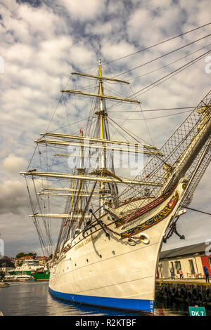 Voilier Statsraad Lehmkuhl, Bergen, Norvège Banque D'Images