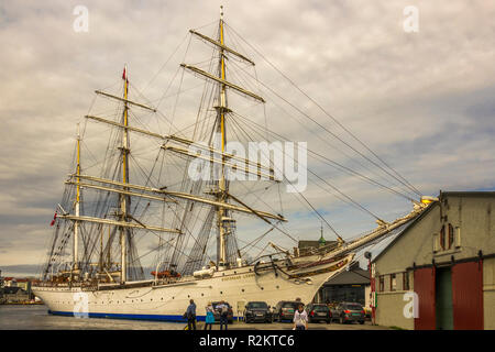 Voilier Statsraad Lehmkuhl, Bergen, Norvège Banque D'Images