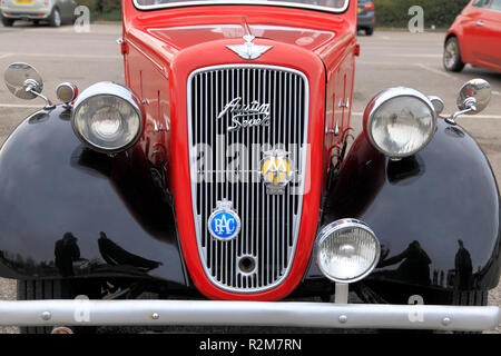 Austin 7, sept, vintage, modèle 1938, antique, classique, automobile, voiture, véhicule, quatre portes, porte, radiateur, grill, détail, les voitures Banque D'Images