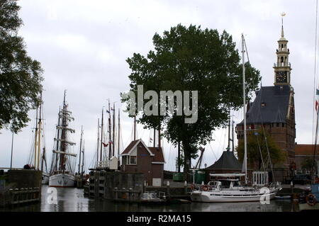 Surplombant le port de hoorn Banque D'Images