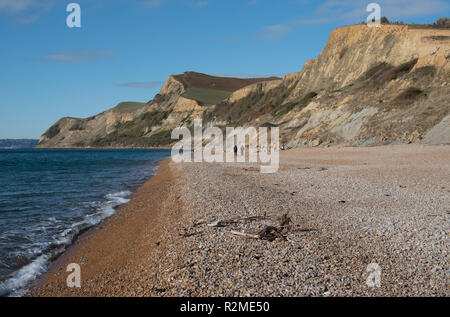 La Côte Jurassique, Bridport Eype, près de Dorset. Banque D'Images