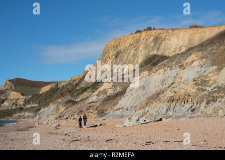 La Côte Jurassique, Bridport Eype, près de Dorset. Banque D'Images