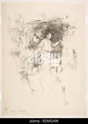 Le forgeron. Artiste : James McNeill Whistler (américain, Lowell, Massachusetts 1834-1903 Londres). Dimensions : Image : 8 3/8 × 6 1/8 in. (21,2 × 15,5 cm) Feuille : 9 3/4 x 7 3/16 in. (24,7 x 18,3 cm). Date : 1895-96. Musée : Metropolitan Museum of Art, New York, USA. Banque D'Images