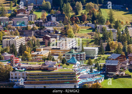 La Suisse, Canton du Valais, Loèche-les-Bains, station thermale, Valais Alpentherme Leukerbad Alpentherme et, Therme Banque D'Images