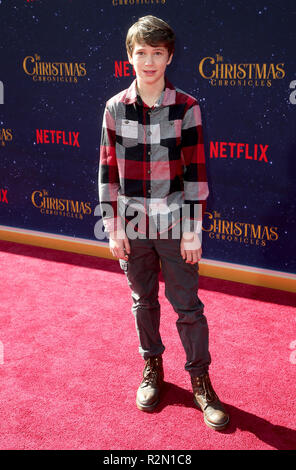 Los Angeles, CA, USA. 18 Nov, 2018. 18 novembre 2018 - Los Angeles, Californie - Gabriel Bateman. ''Chroniques de Noël'' Première mondiale tenue à Netflix Bruin Westwood. Crédit photo : F. Sadou/AdMedia Crédit : F. Sadou/AdMedia/ZUMA/Alamy Fil Live News Banque D'Images