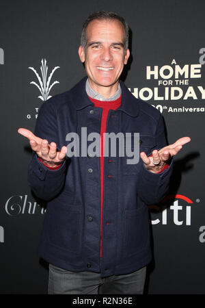 Los Angeles, CALIFORNIE, États-Unis. 18 novembre 2018. 18 novembre 2018 - Los Angeles, Californie - Eric Garcetti, maire de Los Angeles. L'éclairage du sapin de Noël Grove. Crédit photo : F. Sadou/AdMedia Banque D'Images