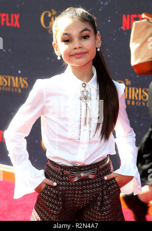 Los Angeles, CA, USA. 18 Nov, 2018. 18 novembre 2018 - Los Angeles, Californie - Ariana Greenblatt. ''Chroniques de Noël'' Première mondiale tenue à Netflix Bruin Westwood. Crédit photo : F. Sadou/AdMedia Crédit : F. Sadou/AdMedia/ZUMA/Alamy Fil Live News Banque D'Images