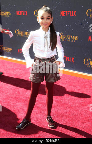 Los Angeles, CA, USA. 18 Nov, 2018. 18 novembre 2018 - Los Angeles, Californie - Ariana Greenblatt. ''Chroniques de Noël'' Première mondiale tenue à Netflix Bruin Westwood. Crédit photo : F. Sadou/AdMedia Crédit : F. Sadou/AdMedia/ZUMA/Alamy Fil Live News Banque D'Images