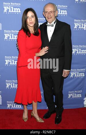 Goleta, CA. 19 Nov, 2018. Jane Walker Wood, Christopher Lloyd aux arrivées pour le Santa Barbara International Film Festival Awards Gala, le Ritz Carlton Bacara Santa Barbara, Goleta, CA, le 19 novembre 2018. Credit : Priscilla Grant/Everett Collection/Alamy Live News Banque D'Images