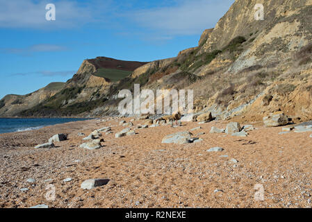 La Côte Jurassique, Bridport Eype, près de Dorset. Banque D'Images