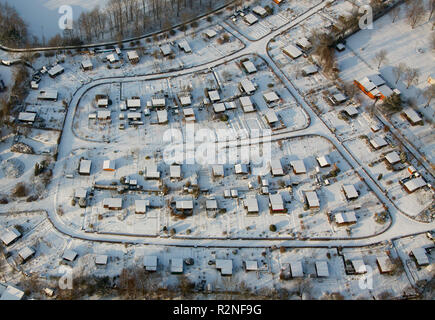 Vue aérienne, Sauerland, neige, hiver, Siegen, Rhénanie du Nord-Westphalie, Allemagne, Europe, Banque D'Images