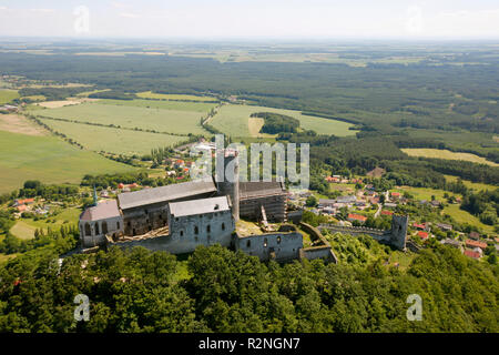 Vue aérienne, château, Castle Hill, Ceska Lipa, République tchèque, Ceská Lípa, Liberec, République Tchèque, Europe, Banque D'Images