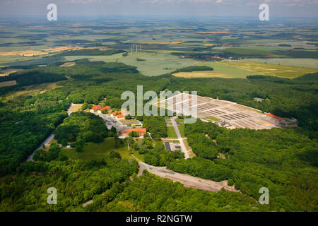 Vue aérienne, l'ancien camp de concentration de Buchenwald près de Weimar, camp de concentration, Blutstraße, Weimar, Thuringe, Allemagne, Europe, Banque D'Images