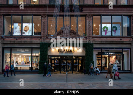 House of Fraser Department Store Buchanan Street Glasgow Ecosse Royaume-Uni Vue extérieure de shoppers passant porte de l'entrée principale House of Fraser Banque D'Images