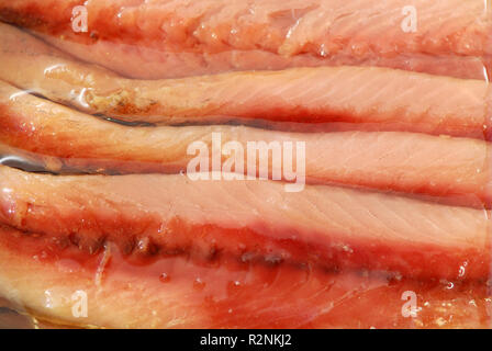 Filets d'anchois dans l'huile Banque D'Images