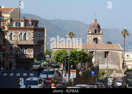 Église de San Pancrazio, Taormina, province de Messine, Sicile, Italie, Europe Banque D'Images