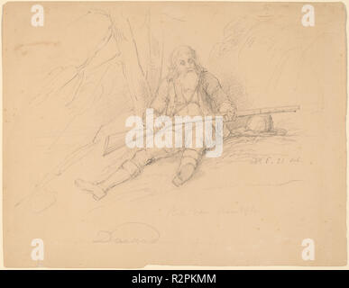 Rip Van Winkle. En date du : ch. 1840. Fiche technique : Dimensions : 22,9 × 29,4 × 11 cm (9 9/16 in.). Technique : mine de plomb sur papier vélin. Musée : National Gallery of Art, Washington DC. Auteur : Asher Brown Durand. Banque D'Images