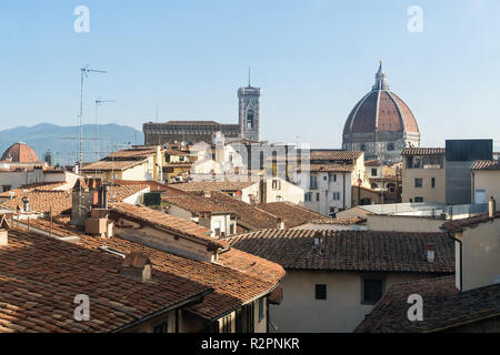 Florence, vue de la Galerie des Offices à la cathédrale Banque D'Images