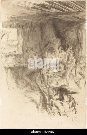 La petite forge. En date du : 1875. Médium : pointe sèche. Musée : National Gallery of Art, Washington DC. Auteur : WHISTLER, JAMES ABBOTT MCNEILL. Banque D'Images