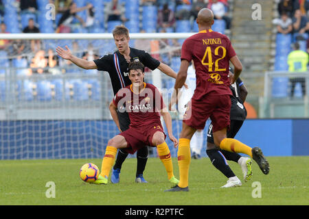 L'Italie. 11Th Nov, 2018. Patrik Schick au cours de la Serie A italienne match de football entre A.S. Roma Sampdoria et au Stade olympique de Rome, le 10 novembre 2018. Credit : Silvia Loré/Pacific Press/Alamy Live News Banque D'Images