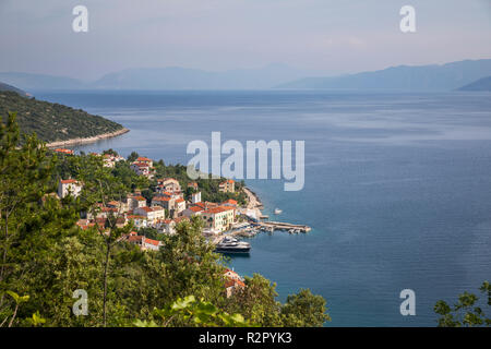 Avis de Valun, île de Cres, la baie de Kvarner, Croatie Banque D'Images