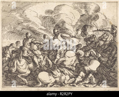 Capricci di varie battaglie. En date du : 1635. Technique : gravure sur bois sur papier. Musée : National Gallery of Art, Washington DC. Auteur : Johann Wilhelm Baur. Banque D'Images