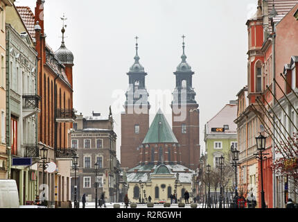 Bolesław JE Brave street à Gniezno. Pologne Banque D'Images