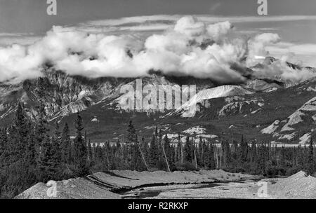 Vue d'une rivière au nord de Haines Junction, au Yukon territoire, Canada Banque D'Images