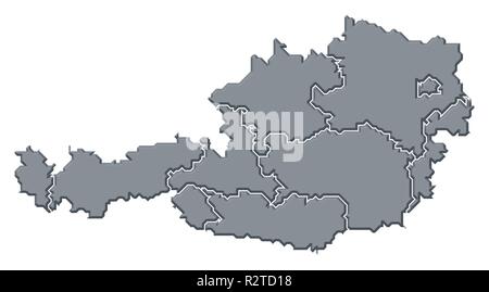 carte de l’Autriche Banque D'Images