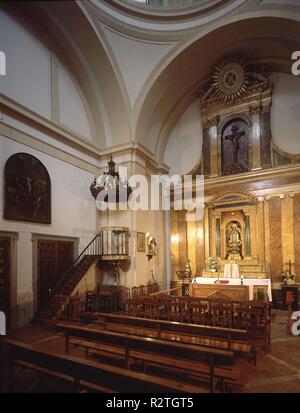 CAPILLA DEL PALACIO DE DUEÑAS - VISTA DEL INTERIOR hacia el'autel. Emplacement : CAPITANIA GENERAL-PALACIO DE DUEÑAS. Valladolid. L'ESPAGNE. Banque D'Images