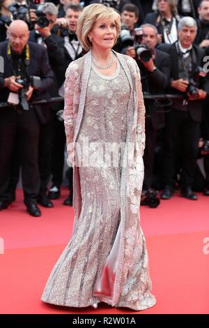 CANNES, FRANCE - 14 MAI 2018 : Jane Fonda assiste à la projection de 'Blackkklansman» au cours du 71e Festival de Cannes (Photo : Mickael Chavet) Banque D'Images