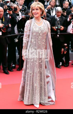 CANNES, FRANCE - 14 MAI 2018 : Jane Fonda assiste à la projection de 'Blackkklansman» au cours du 71e Festival de Cannes (Photo : Mickael Chavet) Banque D'Images