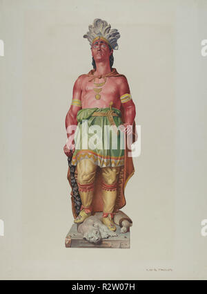 Magasin de cigares indiens. En date du : 1935/1942. Dimensions : hors tout : 61 x 45,1 cm (24 x 17 3/4 in.). Médium : aquarelle et graphite sur papier. Musée : National Gallery of Art, Washington DC. Auteur : Robert O. R. Taylor. Banque D'Images