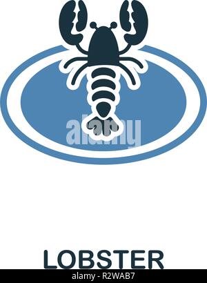 L'icône du homard. Deux couleurs de style design collection icônes de repas. Simple illustration de l'icône du homard Illustration de Vecteur