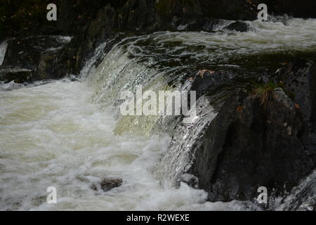 Libre d'une petite cascade sur un ruisseau de montagne Banque D'Images