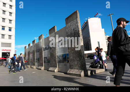 Berlin Allemagne - les sections du Mur de Berlin, de la Potsdamer Platz en 2018 Banque D'Images