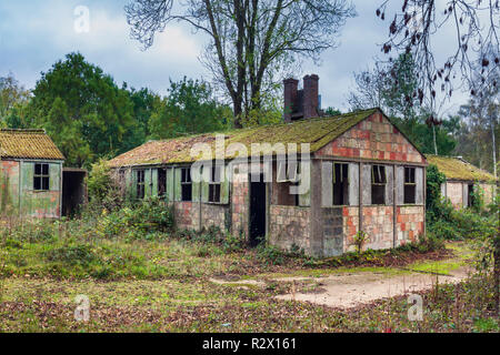 La deuxième guerre mondiale, de la guerre, la prison de huttes camp 116 de 1940. Hatfield Heath, Essex, Angleterre. Banque D'Images