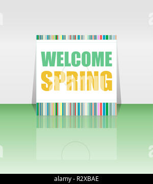 Bienvenue au printemps mots sur holiday card Banque D'Images