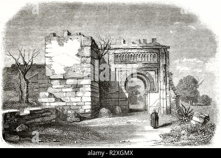 Vue ancienne d'Agadir gate de Tlemcen, Algérie. Par Denis, publ. sur Magasin Pittoresque, Paris, 1846 Banque D'Images