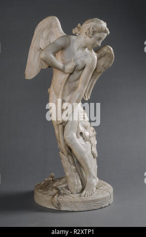 Cupidon. En date du : 1744. Dimensions : hors tout : 74,3 × 35,56 × 31,75 cm (29 1/4 × 14 × 12 1/2 in.) Poids brut : 75 lb. (34.02 kg). Médium : marbre. Musée : National Gallery of Art, Washington DC. Auteur : Edme Bouchardon. Banque D'Images