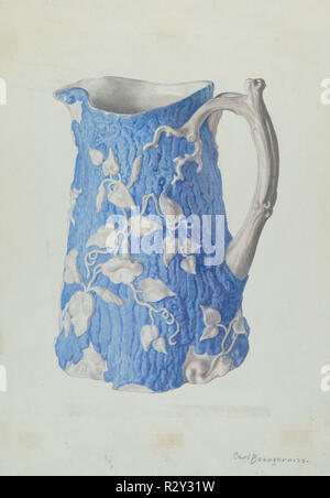 Pichet d'eau. En date du : ch. 1940. Dimensions : hors tout : 47,7 x 37,4 cm (18 3/4 x 14 3/4 in.) Objet : Pitcher SAI originale appelée taille exacte.. Médium : Aquarelle, mine de plomb et crayon de couleur sur papier. Musée : National Gallery of Art, Washington DC. Auteur : Carl Buergerniss. Banque D'Images