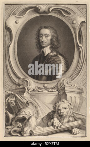Le général Charles Fleetwood. En date du : 1740. Technique : gravure et gravure. Musée : National Gallery of Art, Washington DC. Auteur : Jacobus Houbraken après Robert Walker. Banque D'Images
