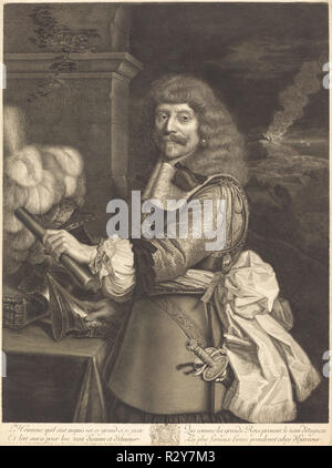 Henri de Lorraine. En date du : 1667. Technique : gravure. Musée : National Gallery of Art, Washington DC. Auteur : Antoine Masson après Nicolas Mignard. Antoine Masson. Nicolas Mignard. Banque D'Images