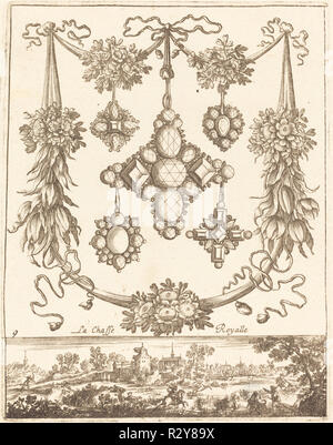 La chasse royale. En date du : probablement 1665. Technique : gravure. Musée : National Gallery of Art, Washington DC. Auteur : François Le Febvre. Banque D'Images