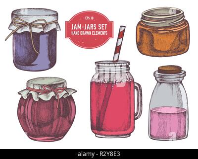 Vector collection de pots colorés à la main Illustration de Vecteur