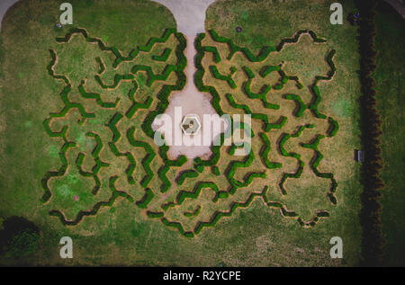 Vue de dessus de l'historique symétrique haze labyrinthe. Banque D'Images
